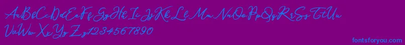 Katrine Holland-Schriftart – Blaue Schriften auf violettem Hintergrund
