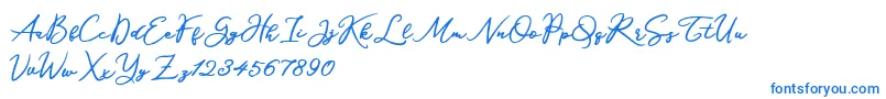 フォントKatrine Holland – 白い背景に青い文字