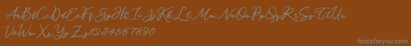 Katrine Holland-fontti – harmaat kirjasimet ruskealla taustalla