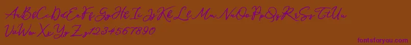フォントKatrine Holland – 紫色のフォント、茶色の背景