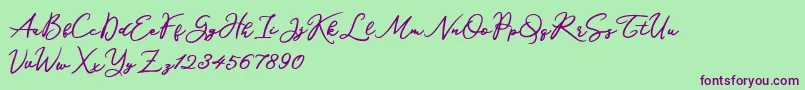 Шрифт Katrine Holland – фиолетовые шрифты на зелёном фоне