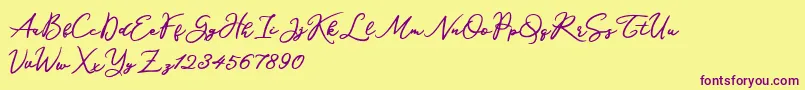 Шрифт Katrine Holland – фиолетовые шрифты на жёлтом фоне