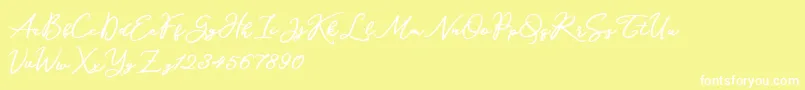 Czcionka Katrine Holland – białe czcionki na żółtym tle