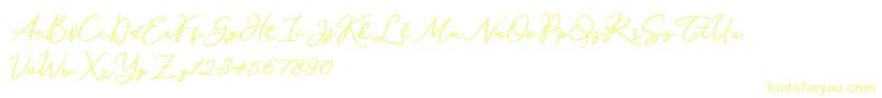 Czcionka Katrine Holland – żółte czcionki na białym tle