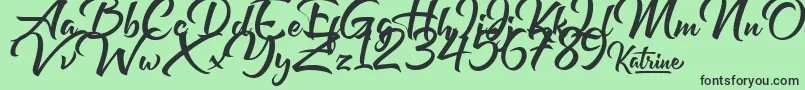 Katrine Font – Black Fonts on Green Background