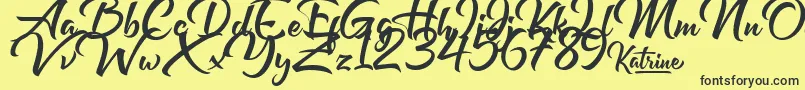 Katrine Font – Black Fonts on Yellow Background