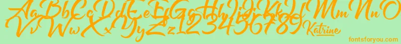Katrine Font – Orange Fonts on Green Background