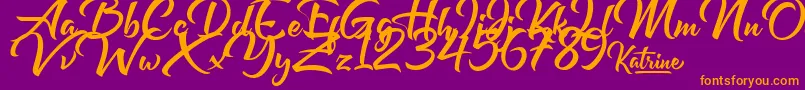 Katrine-fontti – oranssit fontit violetilla taustalla