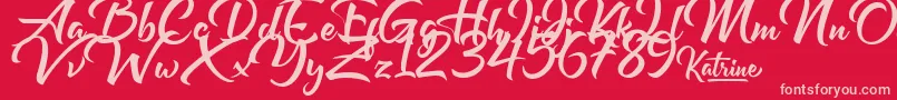 Katrine Font – Pink Fonts on Red Background