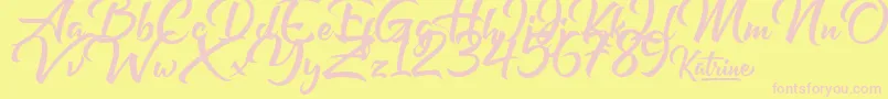 Katrine Font – Pink Fonts on Yellow Background