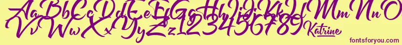 Katrine Font – Purple Fonts on Yellow Background