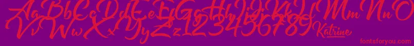 Katrine Font – Red Fonts on Purple Background