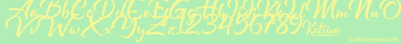Katrine Font – Yellow Fonts on Green Background