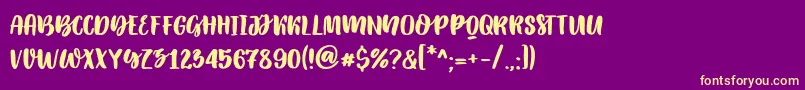 Katsia Jazwinska   Elowen Caps Font – Yellow Fonts on Purple Background