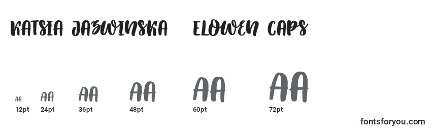 Размеры шрифта Katsia Jazwinska   Elowen Caps