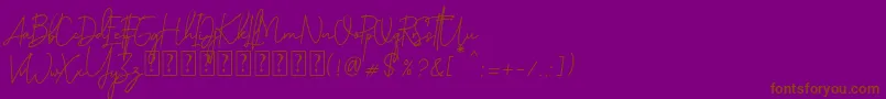 Katty Pretty 1-Schriftart – Braune Schriften auf violettem Hintergrund