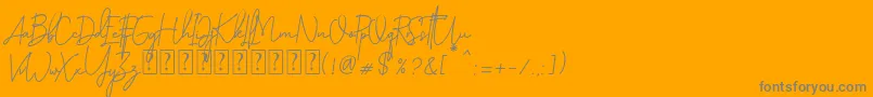 Katty Pretty 1-Schriftart – Graue Schriften auf orangefarbenem Hintergrund