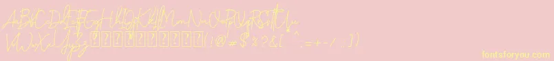 Katty Pretty 1-Schriftart – Gelbe Schriften auf rosa Hintergrund