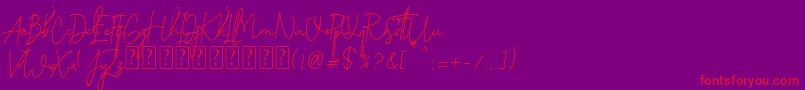 Katty Pretty 2 Font – Red Fonts on Purple Background