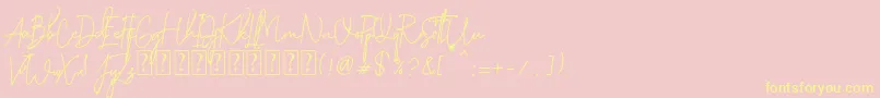 Katty Pretty 2-Schriftart – Gelbe Schriften auf rosa Hintergrund