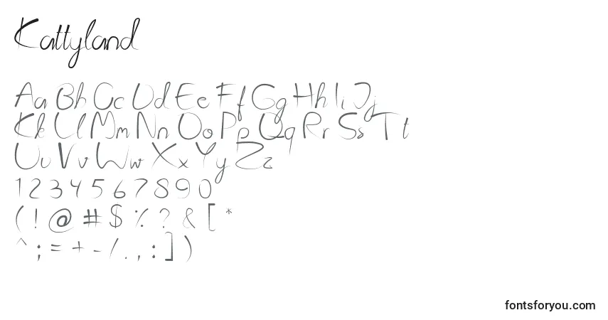 Kattylandフォント–アルファベット、数字、特殊文字