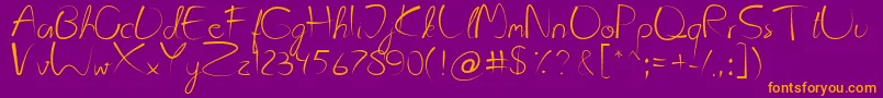 Kattyland Font – Orange Fonts on Purple Background