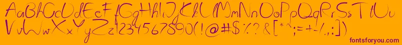 Шрифт Kattyland – фиолетовые шрифты на оранжевом фоне