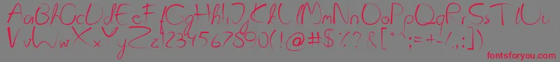 Kattyland Font – Red Fonts on Gray Background