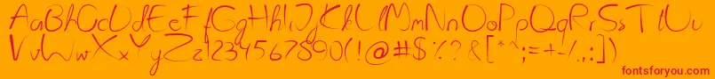 Kattyland Font – Red Fonts on Orange Background