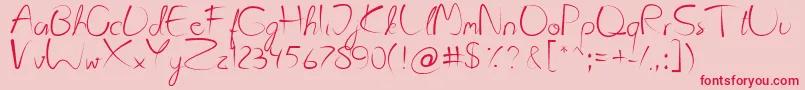 Kattyland Font – Red Fonts on Pink Background