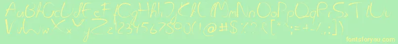 Kattyland Font – Yellow Fonts on Green Background