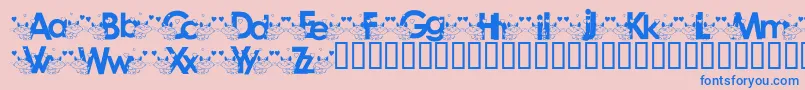 KATZCK  -Schriftart – Blaue Schriften auf rosa Hintergrund