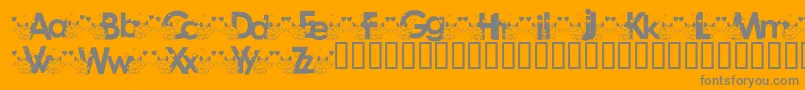 KATZCK  -Schriftart – Graue Schriften auf orangefarbenem Hintergrund