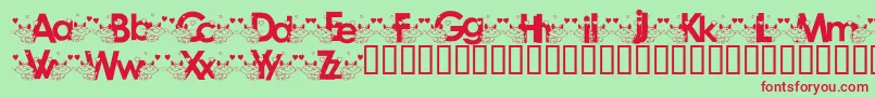 フォントKATZCK   – 赤い文字の緑の背景