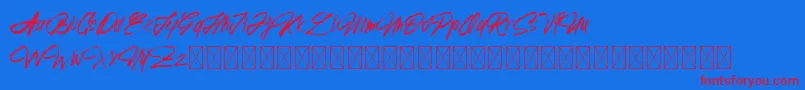 KawulaMuda Font – Red Fonts on Blue Background