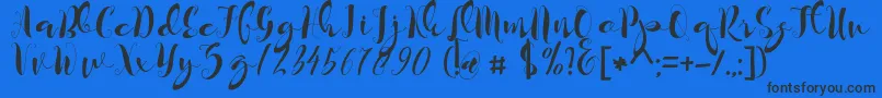 フォントkayla – 黒い文字の青い背景