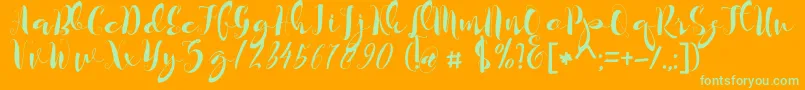 kayla Font – Green Fonts on Orange Background