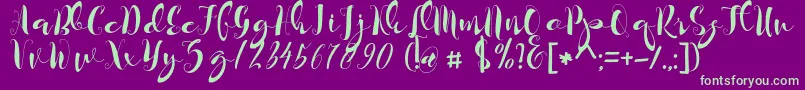 kayla Font – Green Fonts on Purple Background