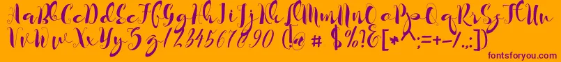 kayla Font – Purple Fonts on Orange Background