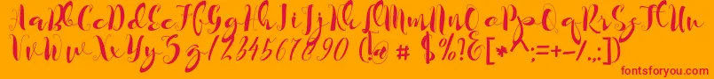 kayla Font – Red Fonts on Orange Background