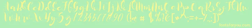 kayla Font – Yellow Fonts on Green Background