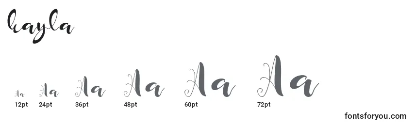 Kayla Font Sizes
