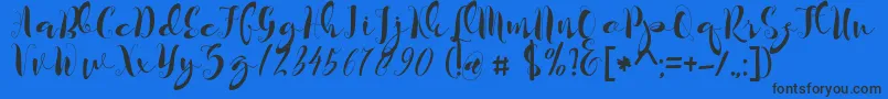 kayla Font – Black Fonts on Blue Background