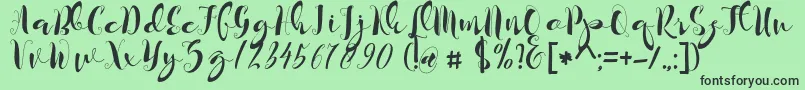 kayla Font – Black Fonts on Green Background