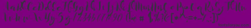 kayla-fontti – mustat fontit violetilla taustalla
