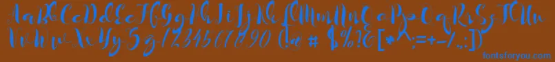 kayla Font – Blue Fonts on Brown Background