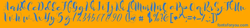 kayla Font – Blue Fonts on Orange Background