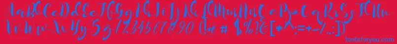 kayla Font – Blue Fonts on Red Background