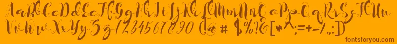 kayla Font – Brown Fonts on Orange Background
