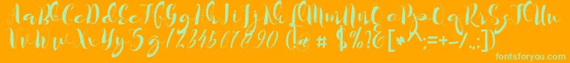 kayla Font – Green Fonts on Orange Background